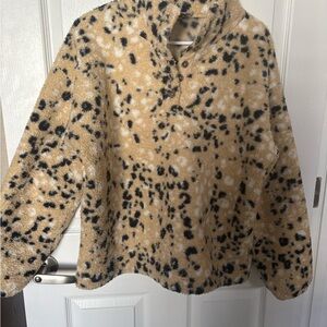 LOFT Tan and Black Teddy Jacket